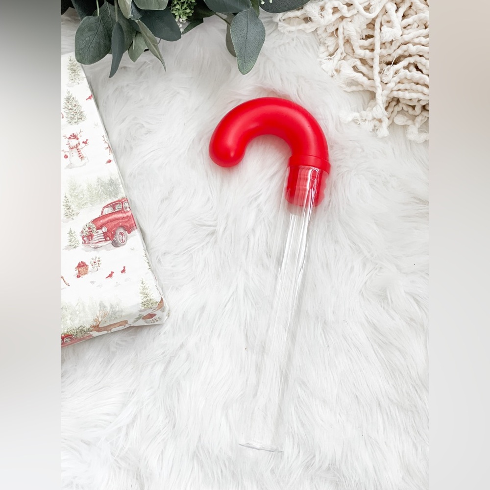 Empty Red Candy Cane Tube BPA-Free Plastic Container